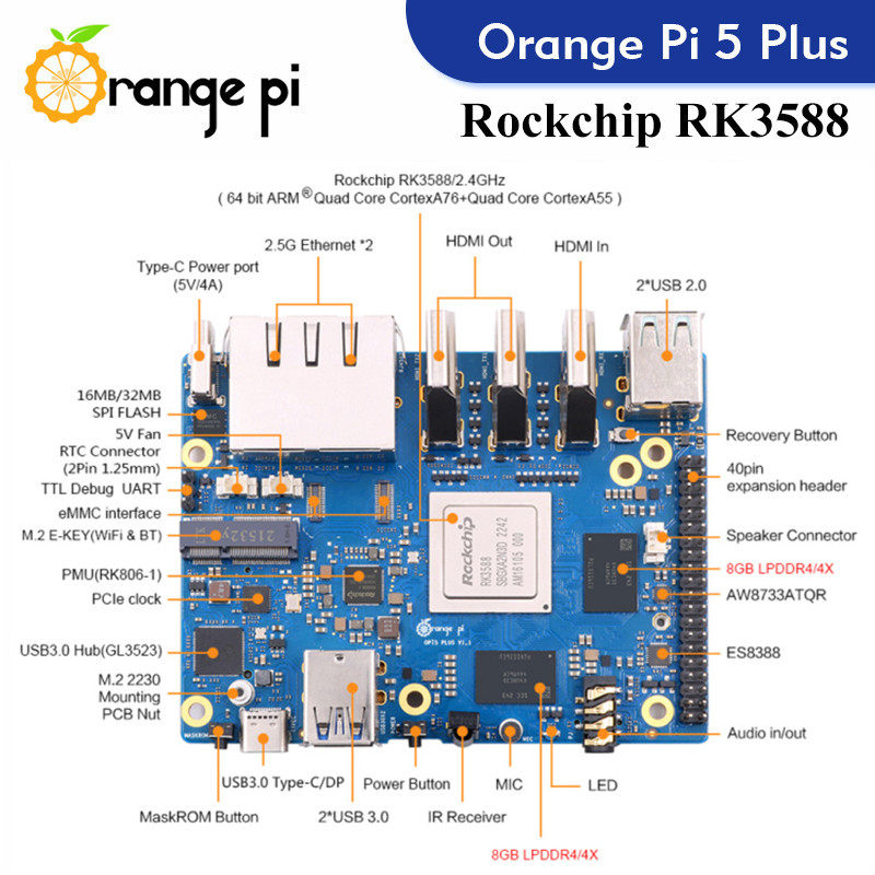 Orange Pi 5 Plus, Computadora  - Radxa Rock 5B 16Gb reseña y precio